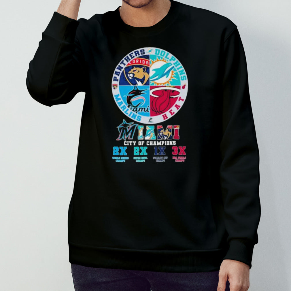 Miami Sports Teams City Of Champions Logo Shirt