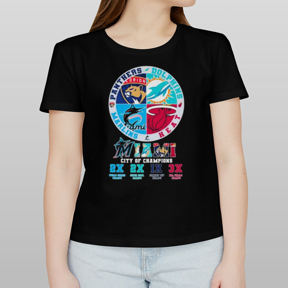 Miami Sports Teams City Of Champions Logo Shirt