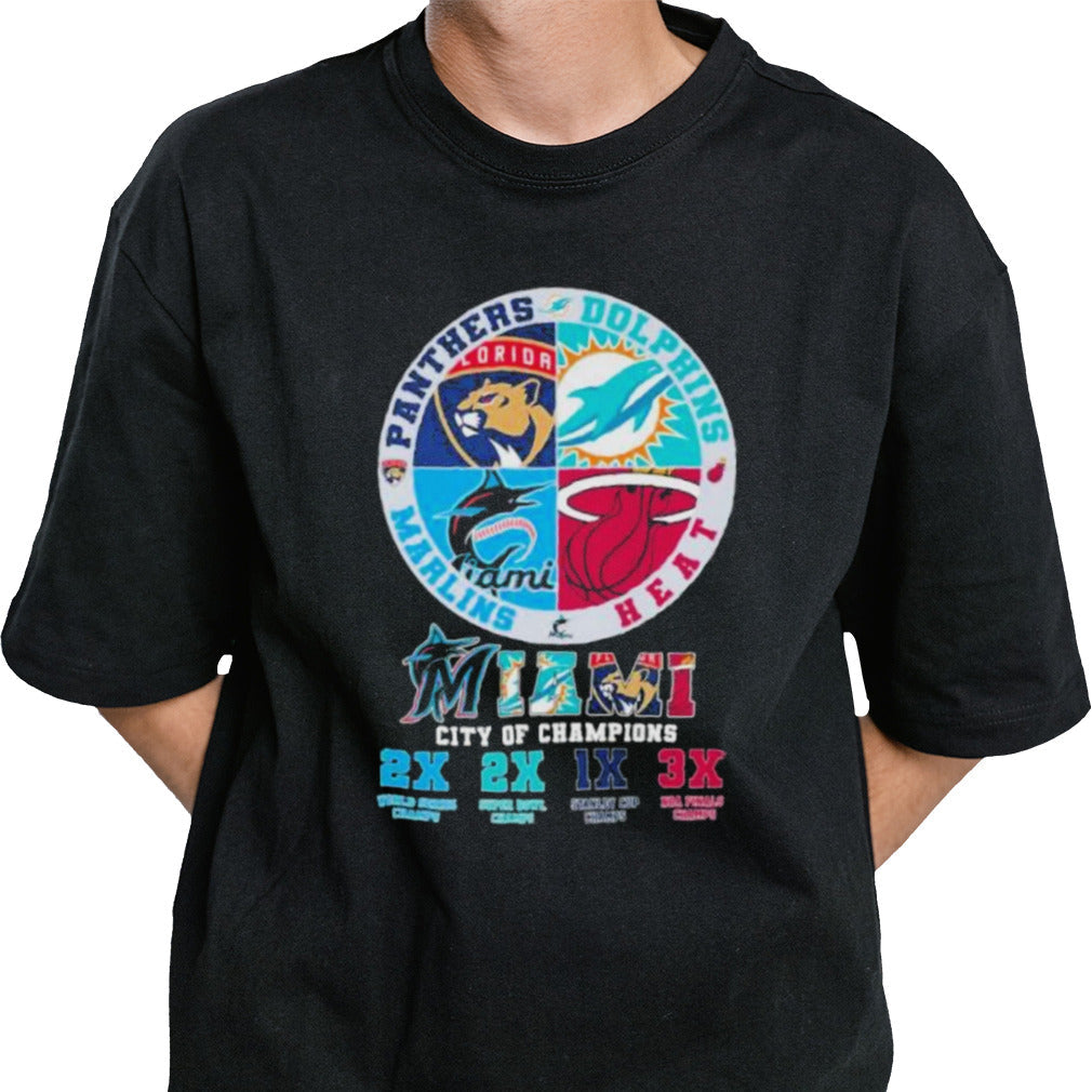Miami Sports Teams City Of Champions Logo Shirt
