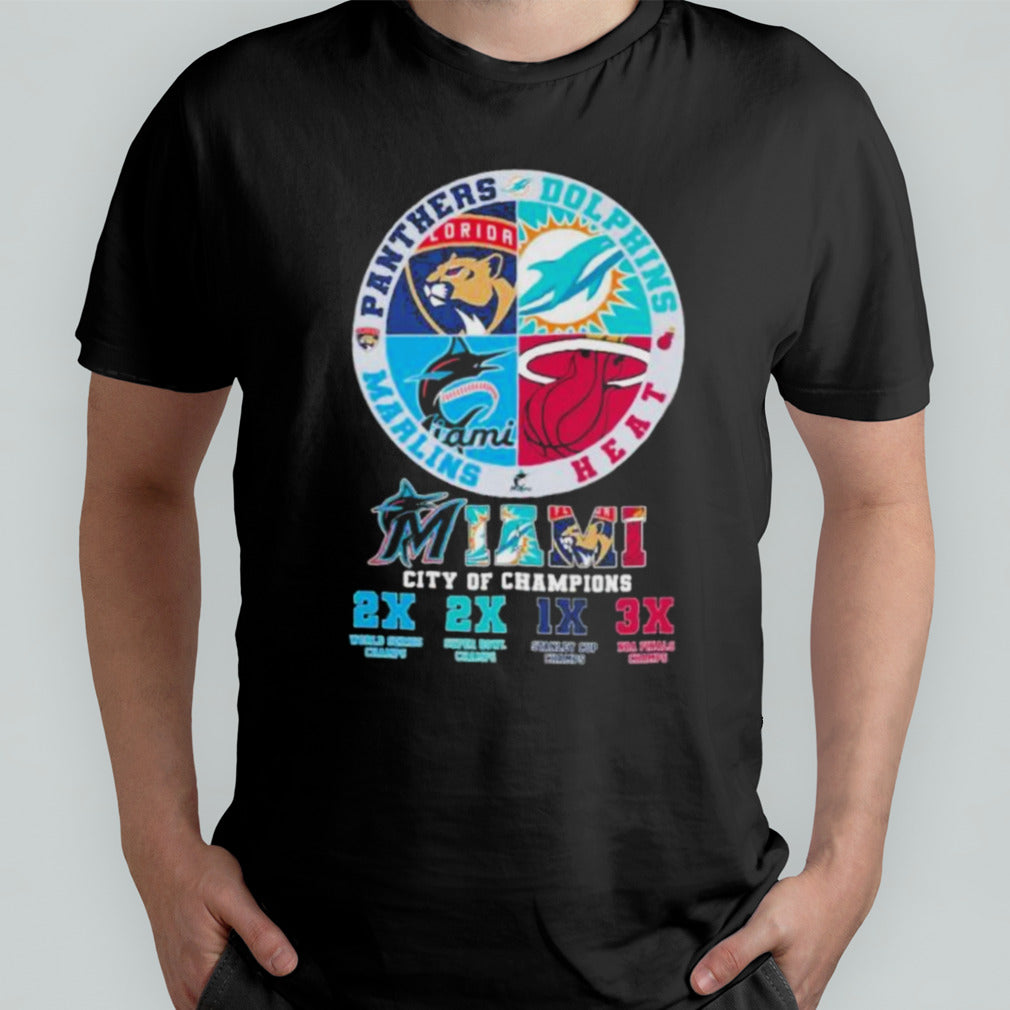 Miami Sports Teams City Of Champions Logo Shirt
