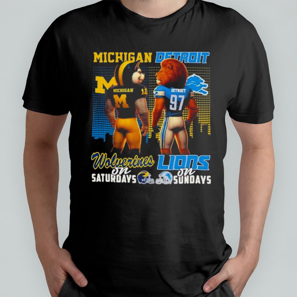 Michigan And Detroit Mascots On Saturday On Sundays 2024 shirt