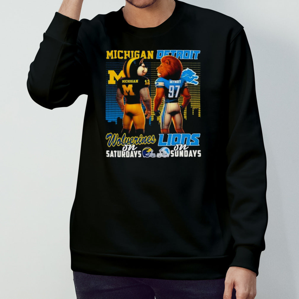 Michigan And Detroit Mascots On Saturday On Sundays 2024 shirt