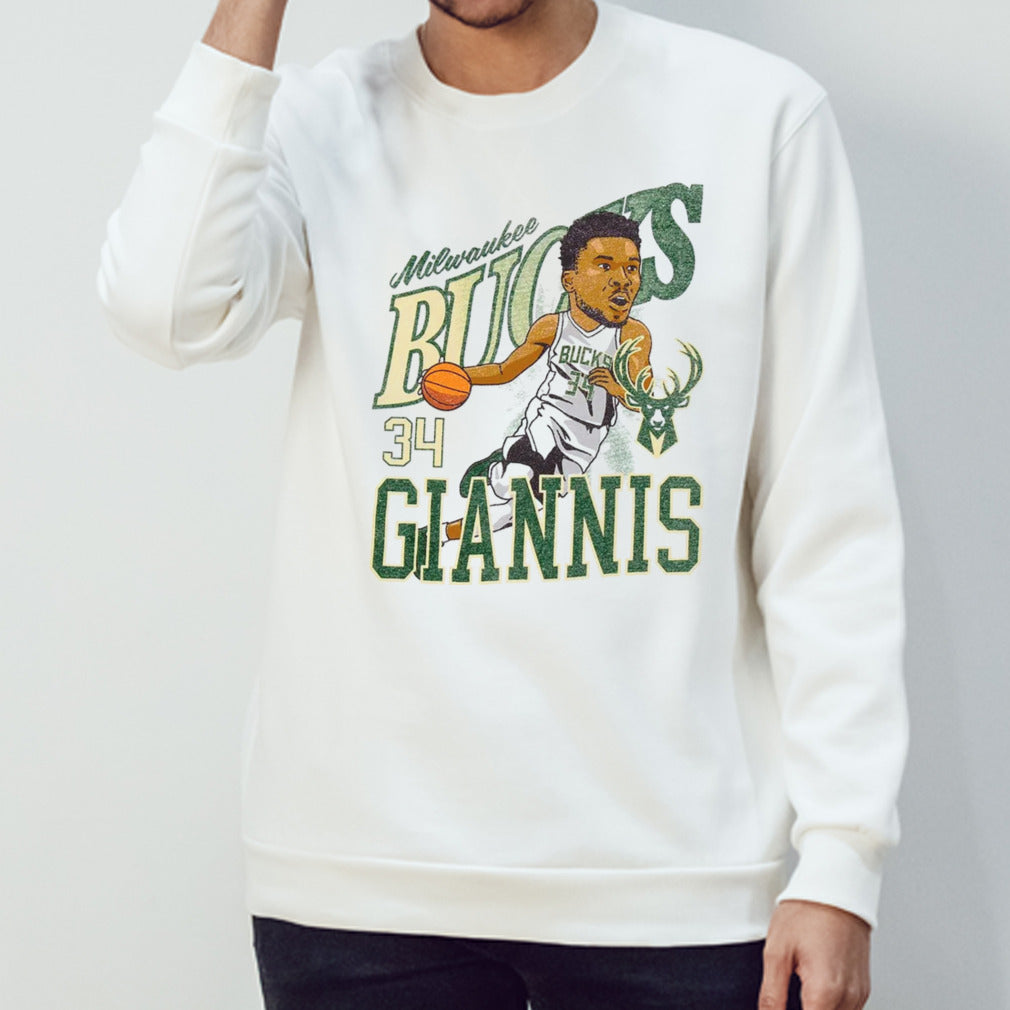 Milwaukee Bucks Giannis Antetokounmpo Caricature T Shirts