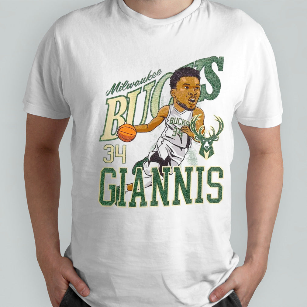 Milwaukee Bucks Giannis Antetokounmpo Caricature T Shirts