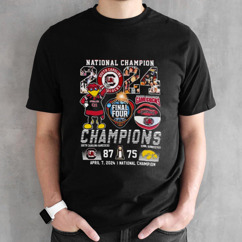 National Champion 2024 South Carolina Gamecocks Champions 87-75 Iowa Shirts