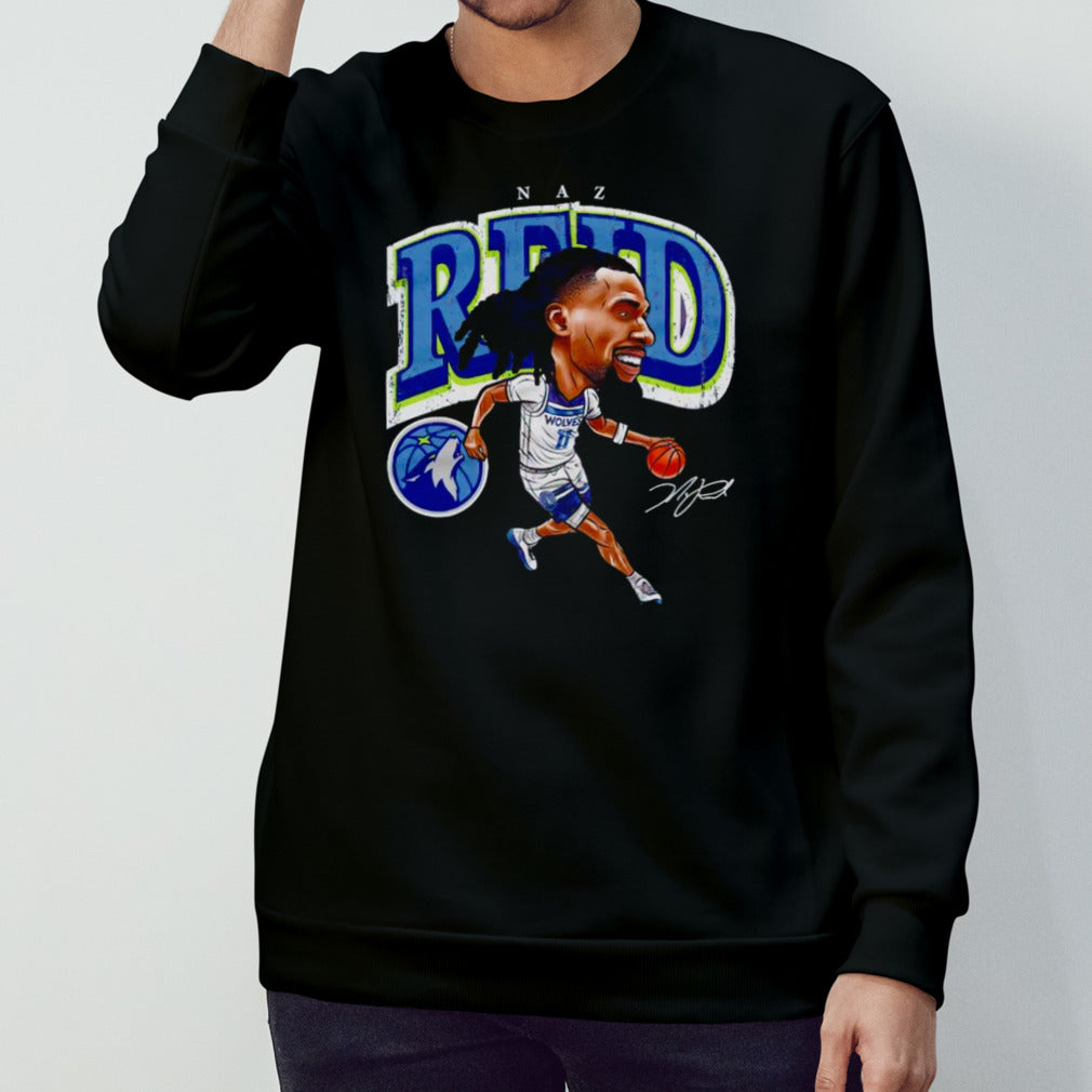 Naz Reid Minnesota Timberwolves cartoon signature shirt