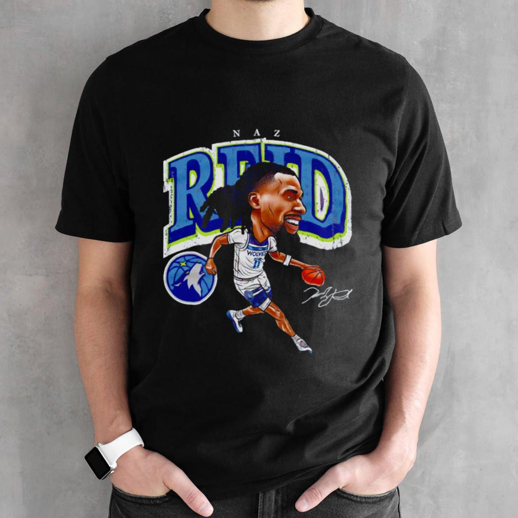 Naz Reid Minnesota Timberwolves cartoon signature shirt