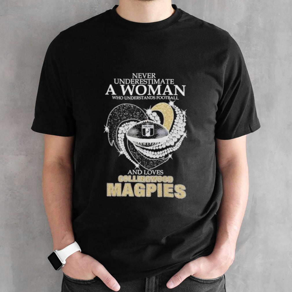 Never Underestimate A Woman Who Understands Football And Loves Collingwood Magpies Diamonds 2024 shirt