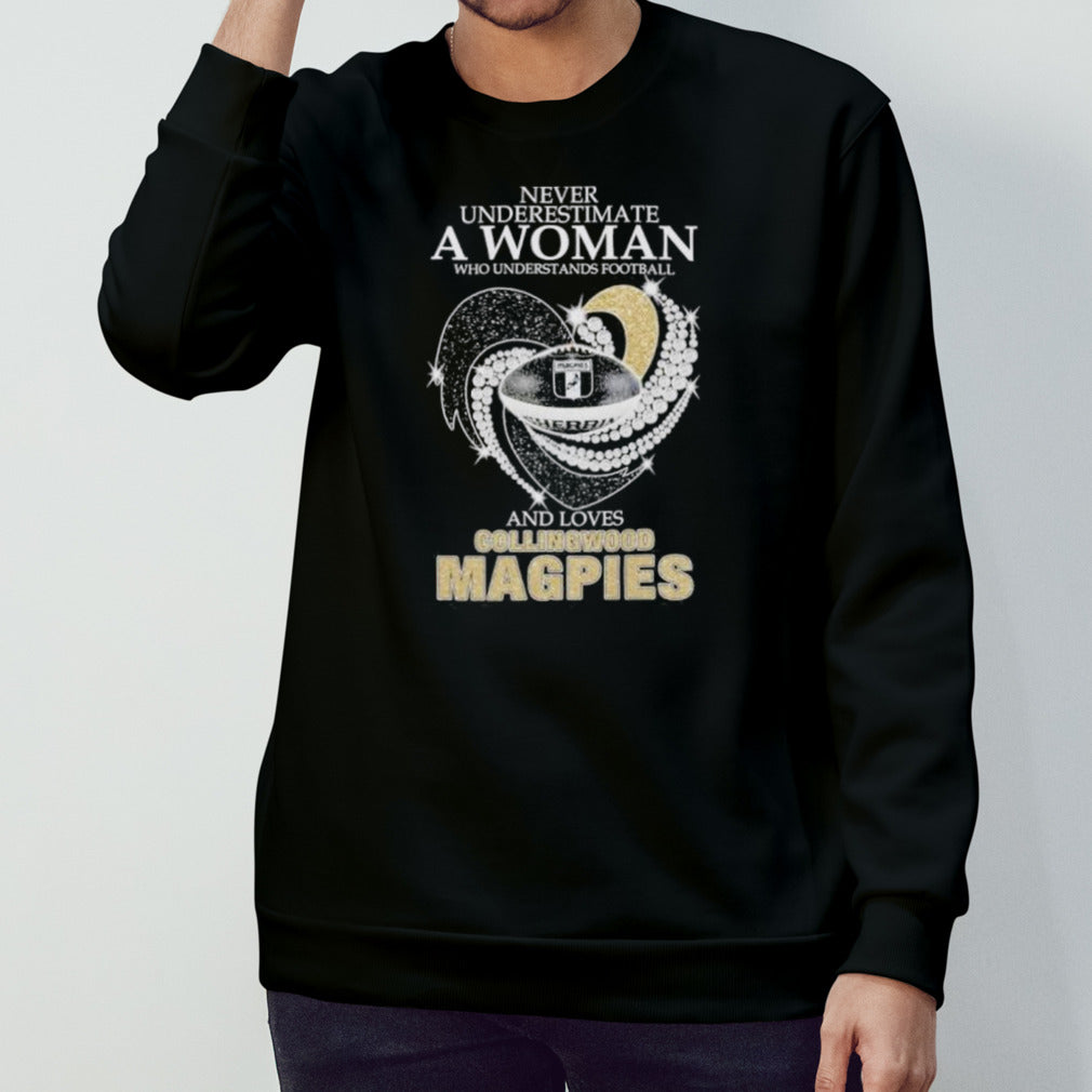 Never Underestimate A Woman Who Understands Football And Loves Collingwood Magpies Diamonds 2024 shirt