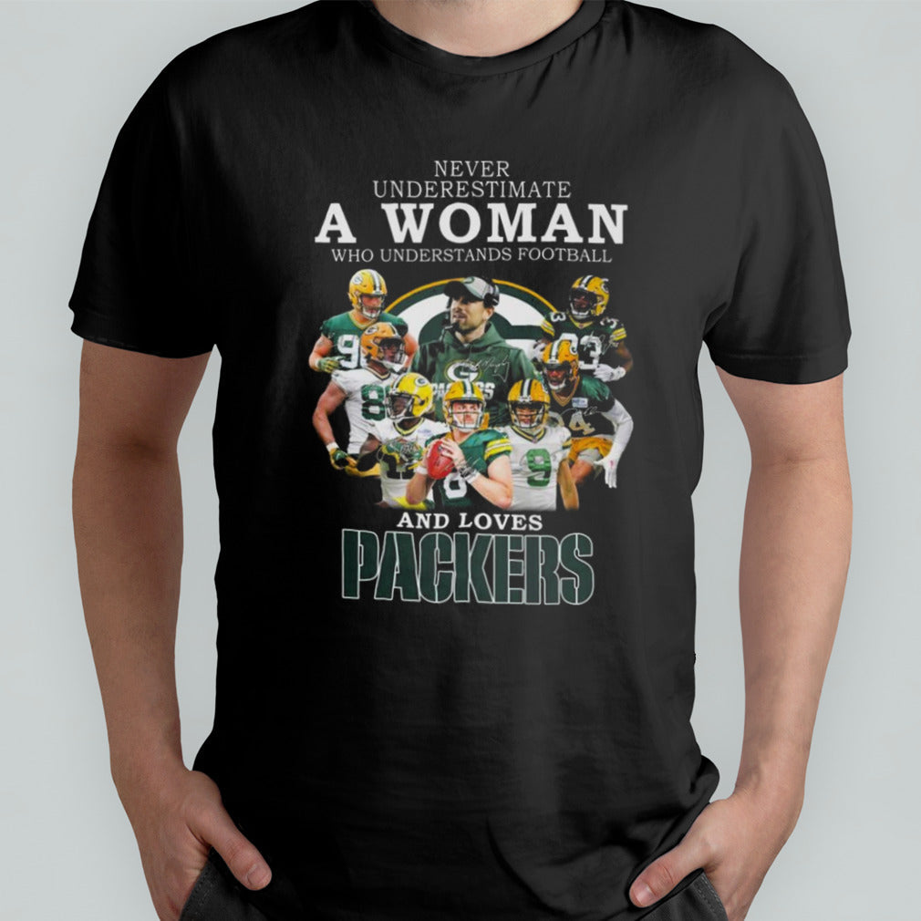 Never Underestimate A Woman Who Understands Football And Loves Packers T Shirt