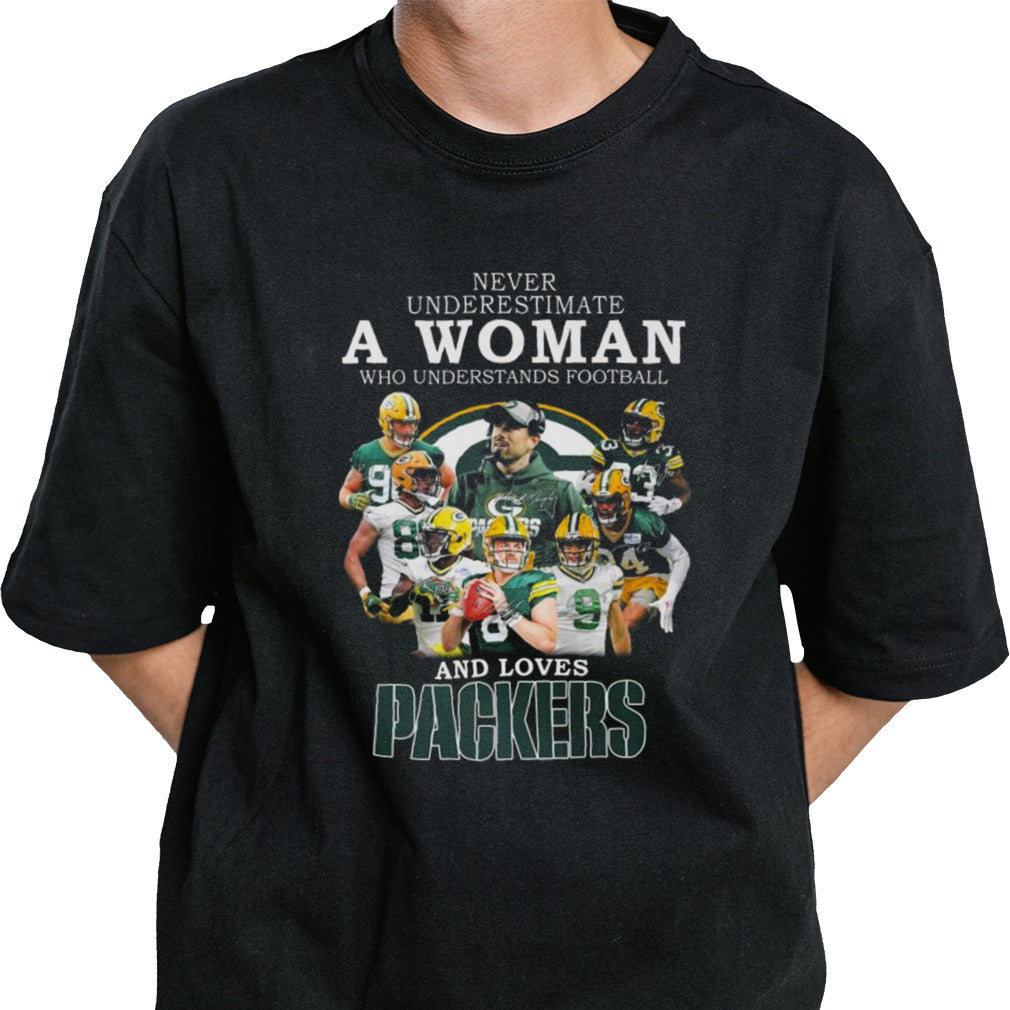 Never Underestimate A Woman Who Understands Football And Loves Packers T Shirt