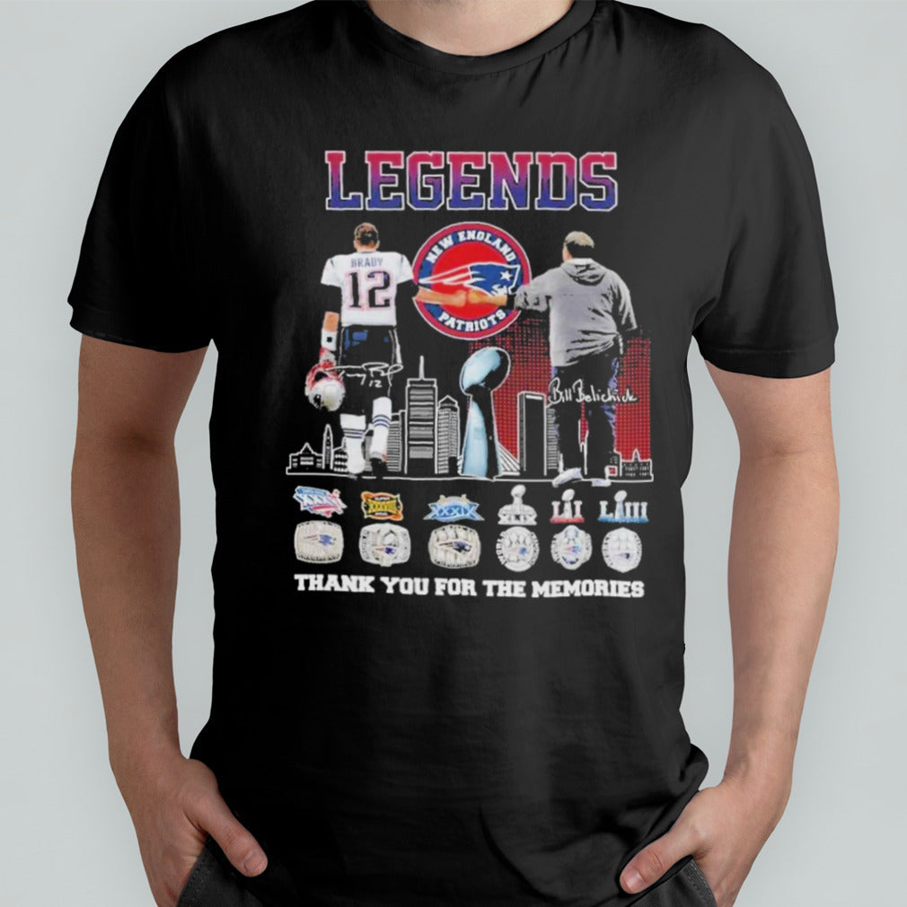 New England Patriots Bill Belichick Tom Brady Hall Of Fame Legends T-Shirt