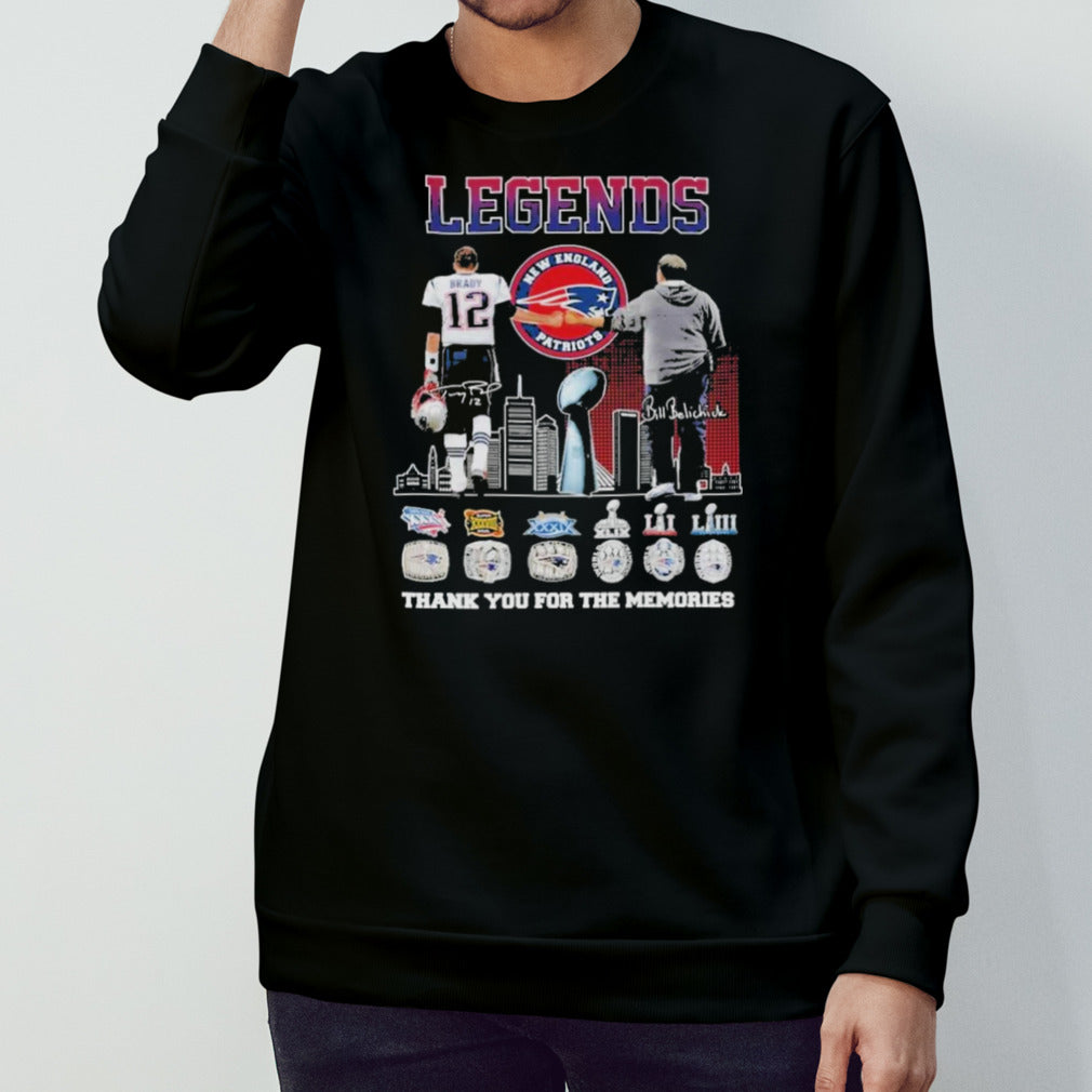 New England Patriots Bill Belichick Tom Brady Hall Of Fame Legends T-Shirt