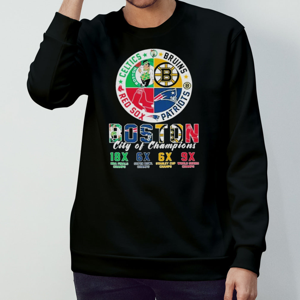 New England Patriots Boston Celtics Boston Bruins Red Sox Champions City T-Shirt