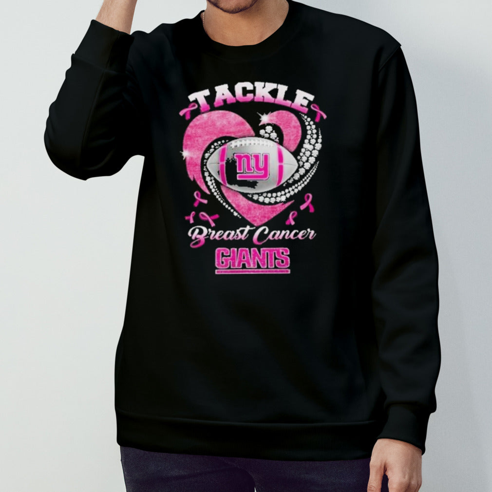 New York Giants Team Football Tackle Breast Cancer T-Shirt