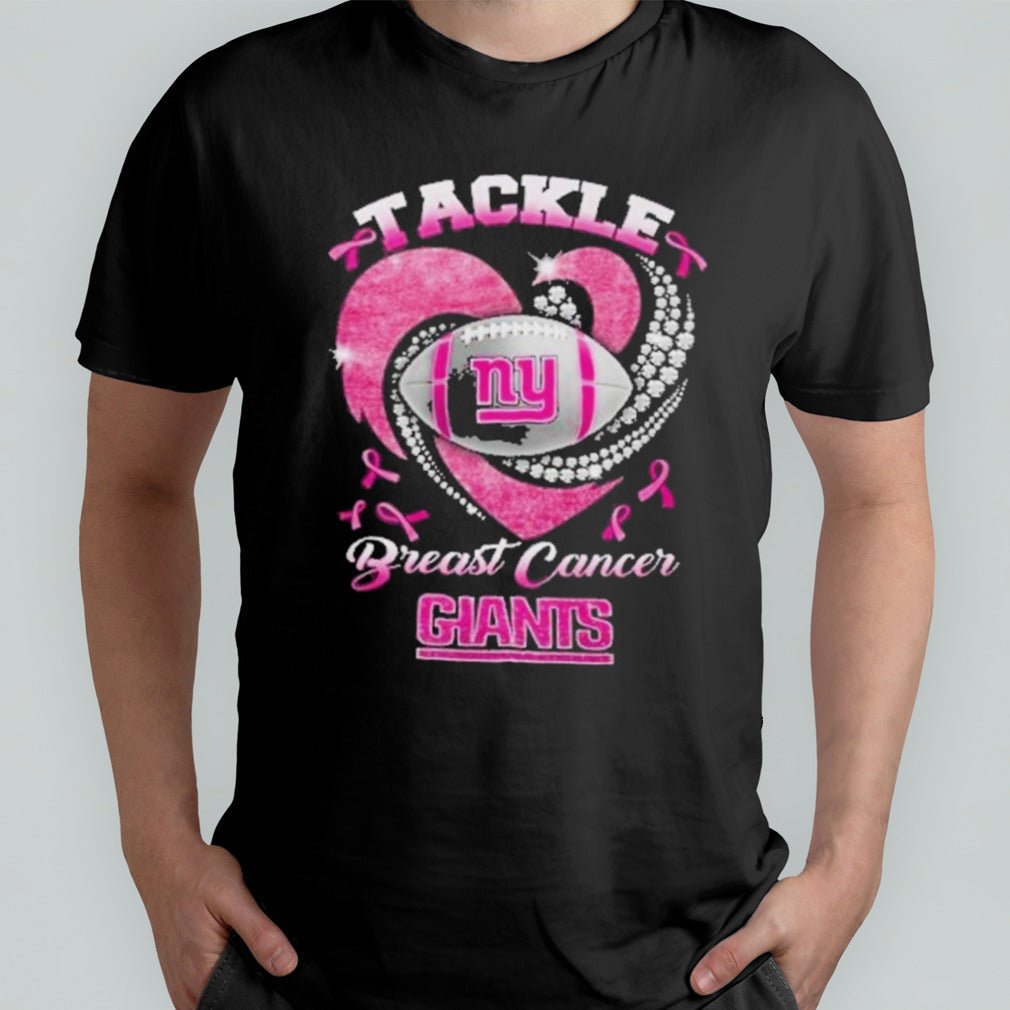 New York Giants Team Football Tackle Breast Cancer T-Shirt