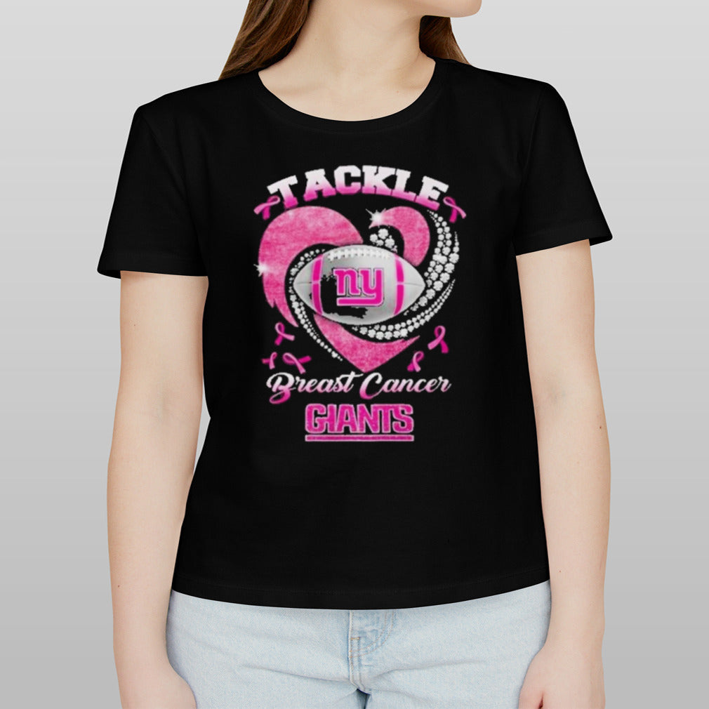New York Giants Team Football Tackle Breast Cancer T-Shirt