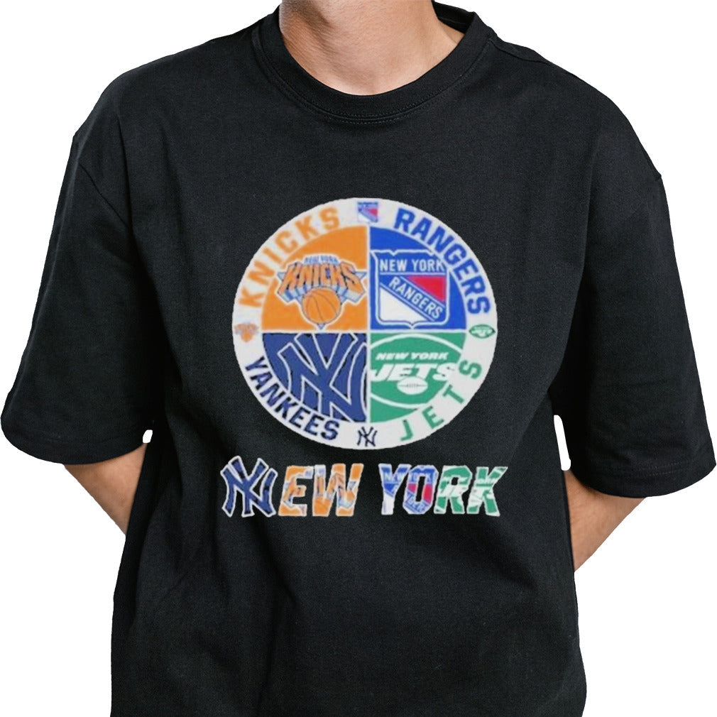 New York Jets NY Yankees NY Rangers NY Knicks Sports City Fan Proud T-Shirt