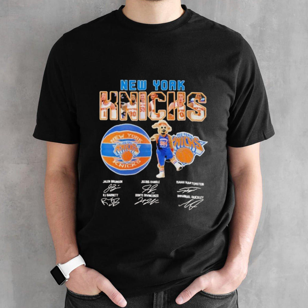 New York Knicks basketball mascot logo players names signatures shirts