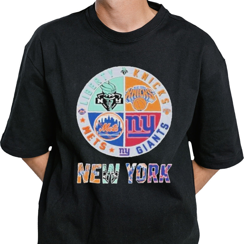 New York Mets NY Giants NY Liberty NY Knicks Proud City Sport Fan T-Shirt