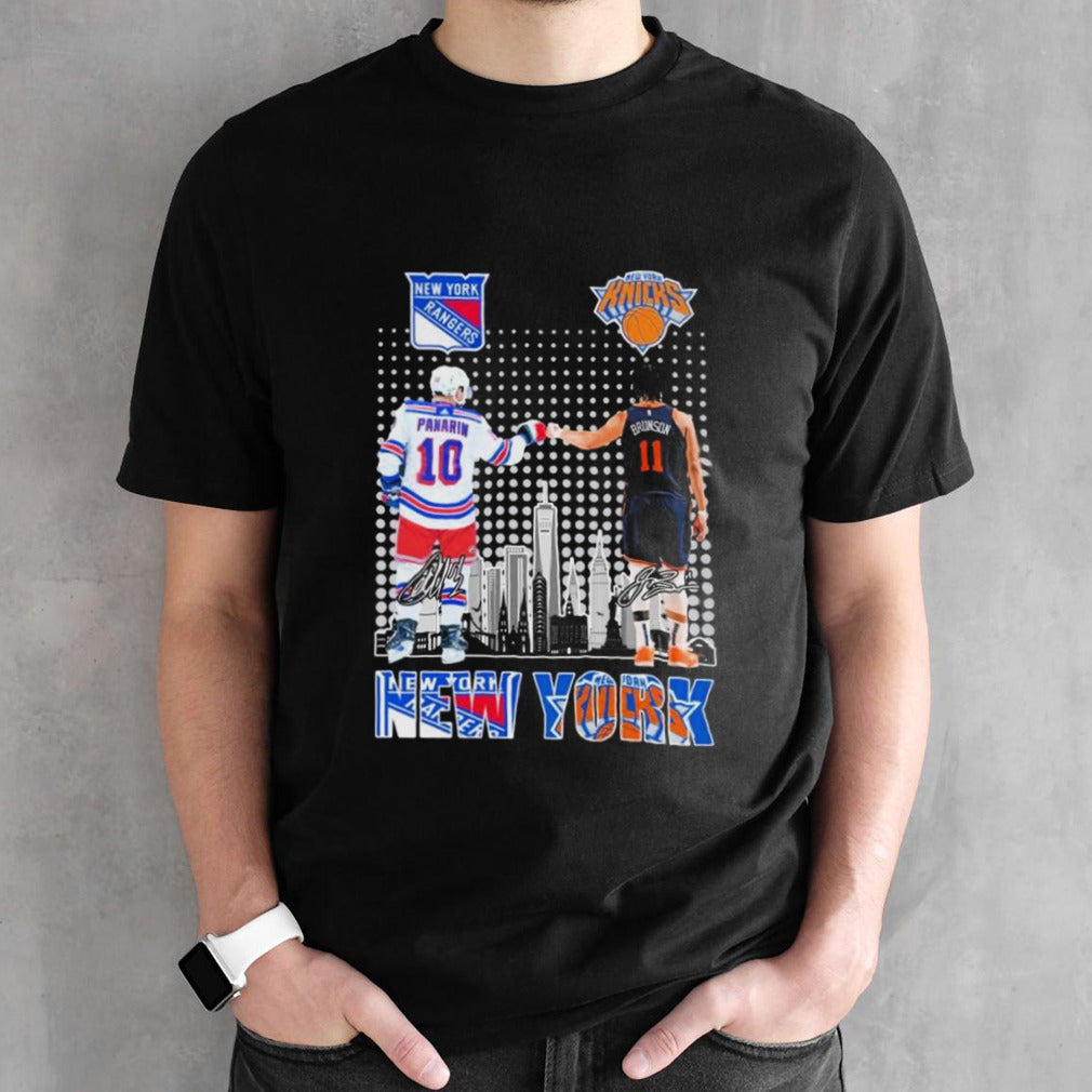 New York Sports Teams Jalen Brunson And Artemi Panarin Signatures Shirt