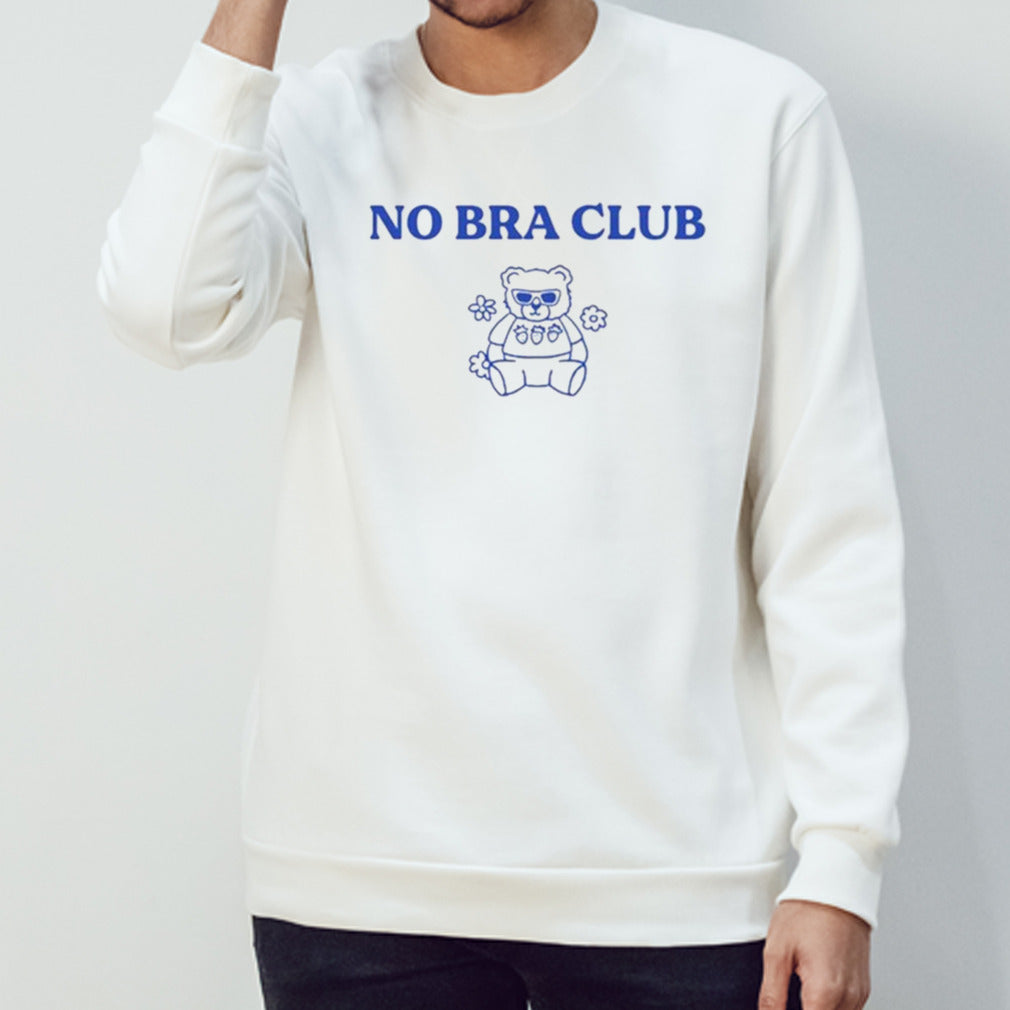 No bra club blue bear shirt