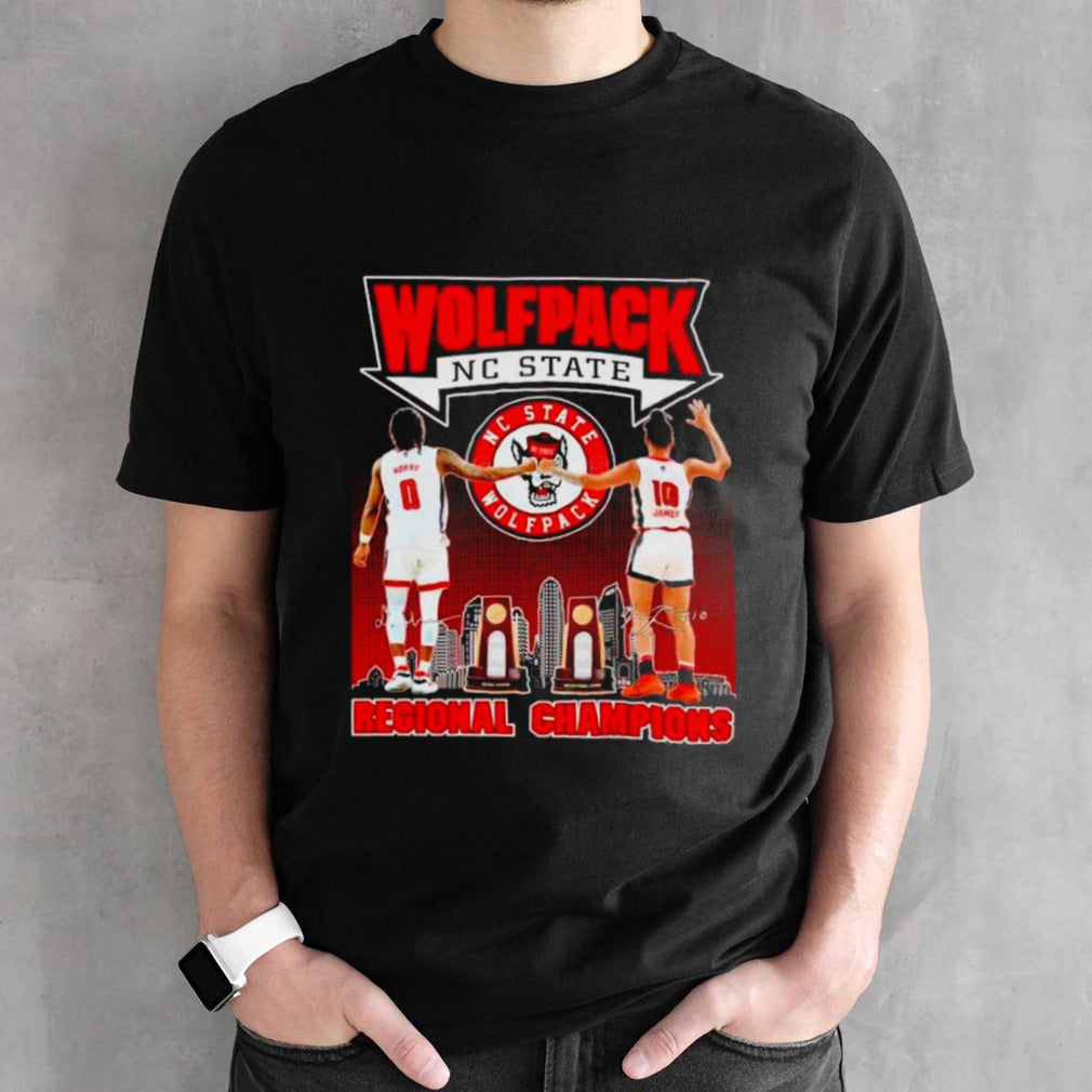 North Carolina State Wolfpack Regional Champions basketball skyline signatures shirts