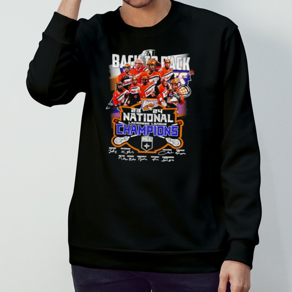 Official Back To Back 2023-2024 Buffalo Bandits National Lacrosse League Champions Signatures Shirt