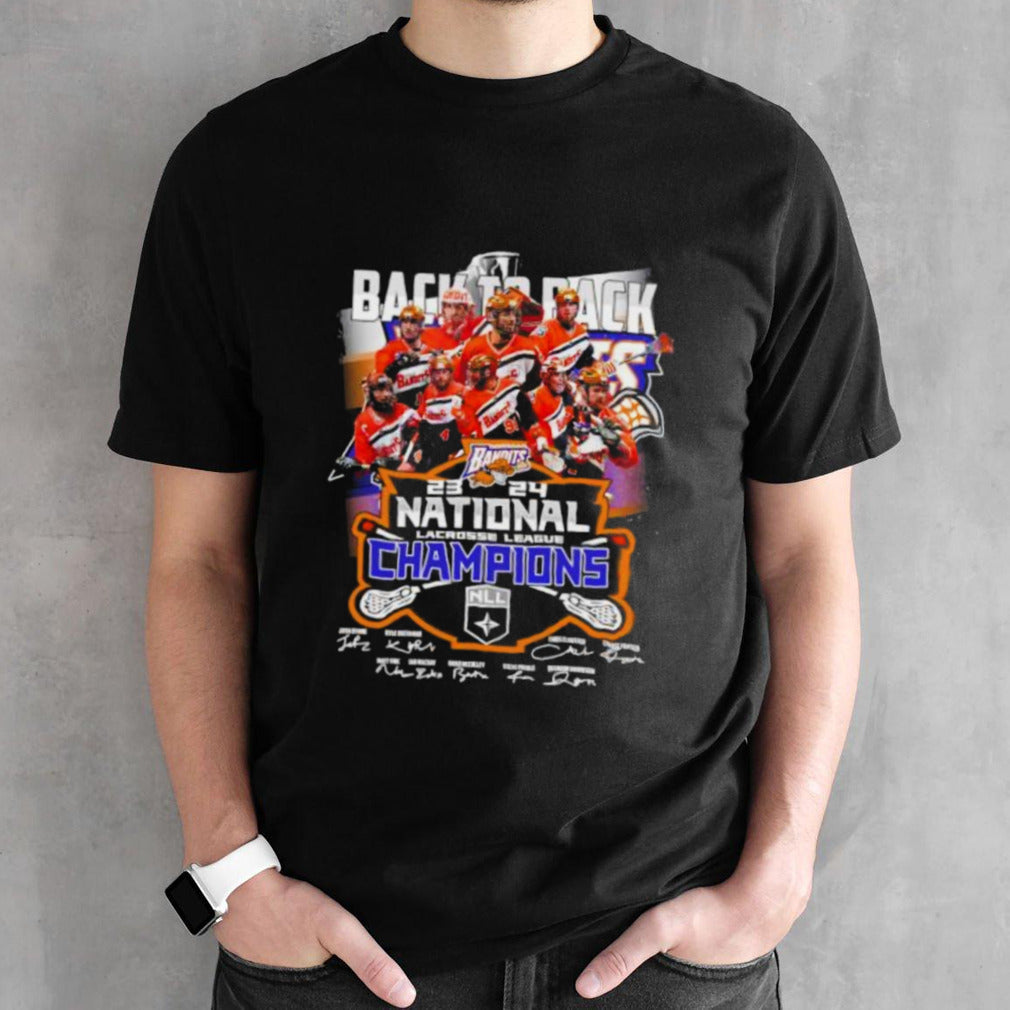 Official Back To Back 2023-2024 Buffalo Bandits National Lacrosse League Champions Signatures Shirt