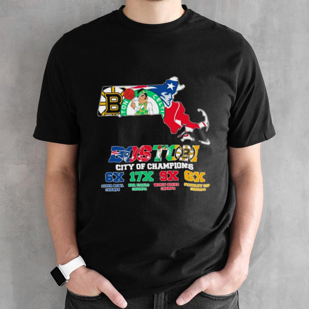 Official Boston Map Sports Teams City Of Champions Shirt