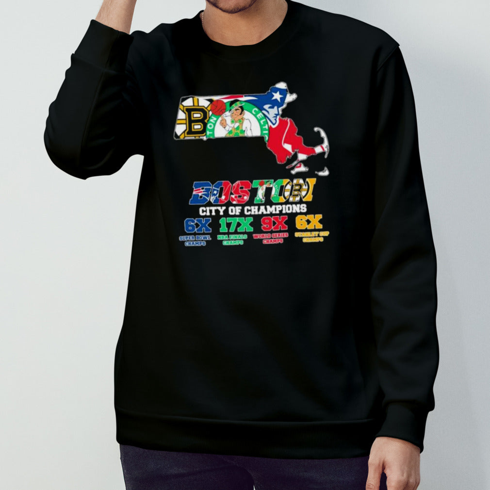 Official Boston Map Sports Teams City Of Champions Shirt