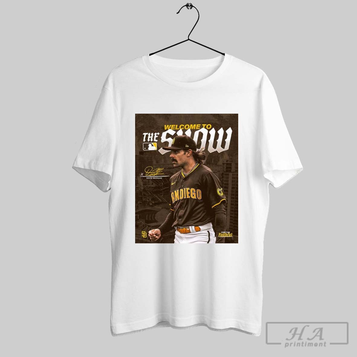 Official San Diego Padres Welcome To The Show David Morgan T Shirt