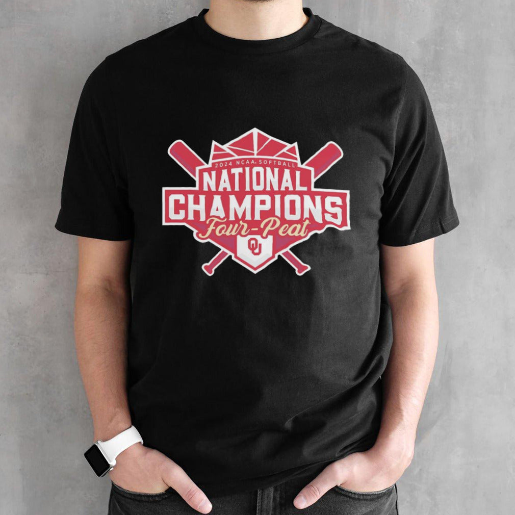 Oklahoma Sooners Four-Peat 2024 NCAA Softball Womenâ€™s College World Series National Champions shirt