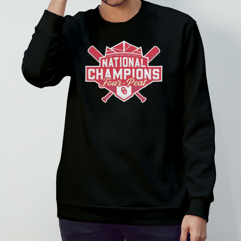 Oklahoma Sooners Four-Peat 2024 NCAA Softball Womenâ€™s College World Series National Champions shirt