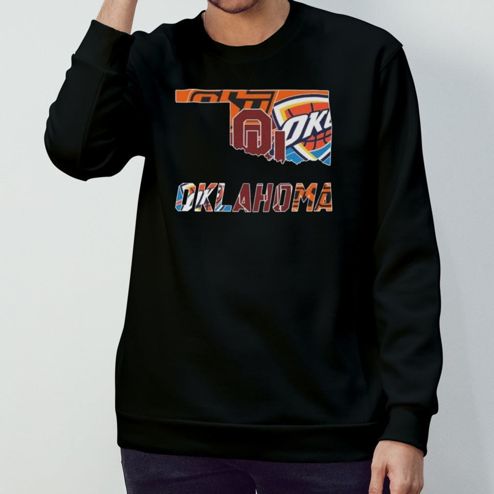 Oklahoma Sports Teams Oklahoma Sooners Oklahoma State Cowboys And Oklahoma City Thunder 2024 shirt