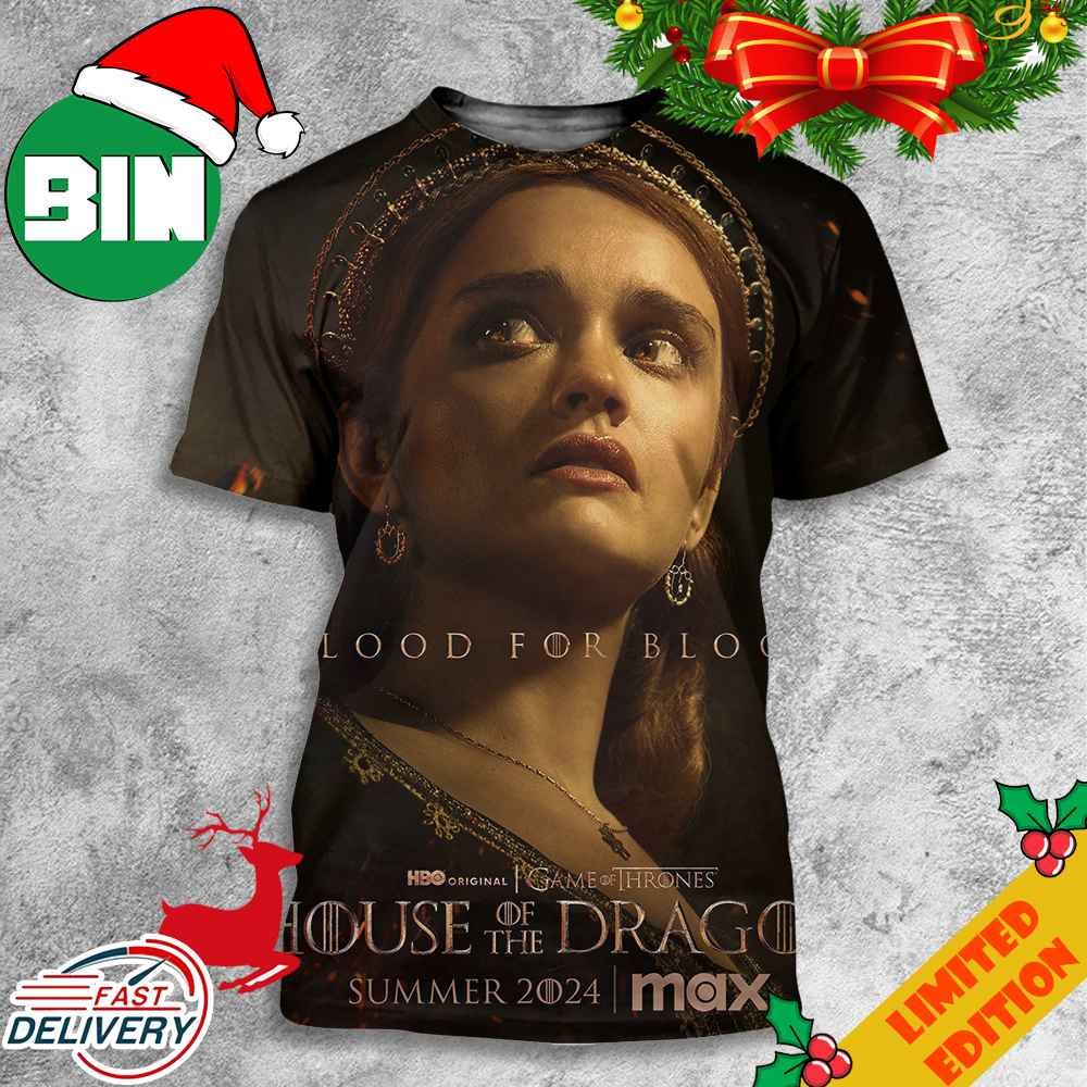 Olivia Cookes's Alicent Hightower First Poster For House Of Dragon Season 2 3D T-Shirts