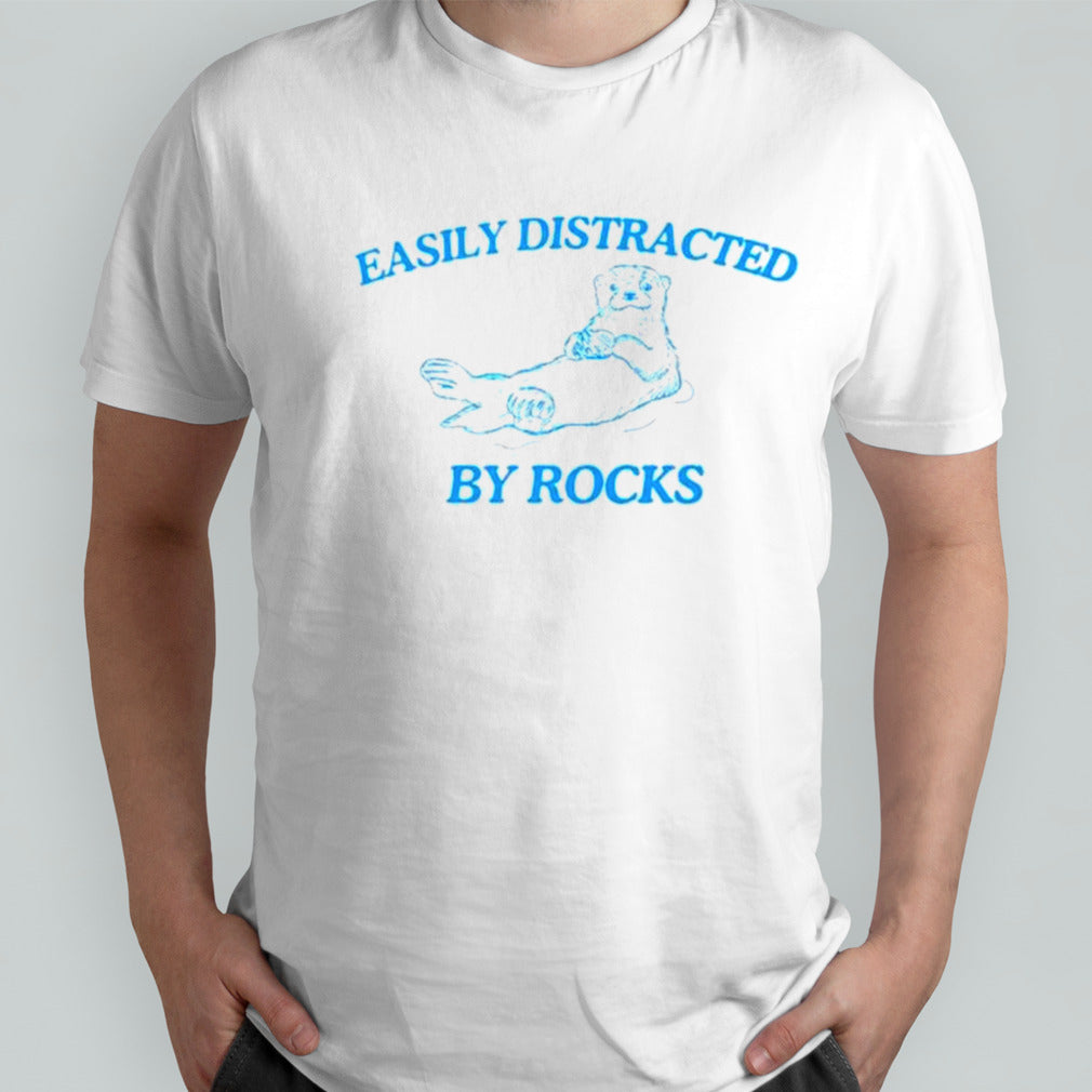 Otter easily distracted by rocks shirts