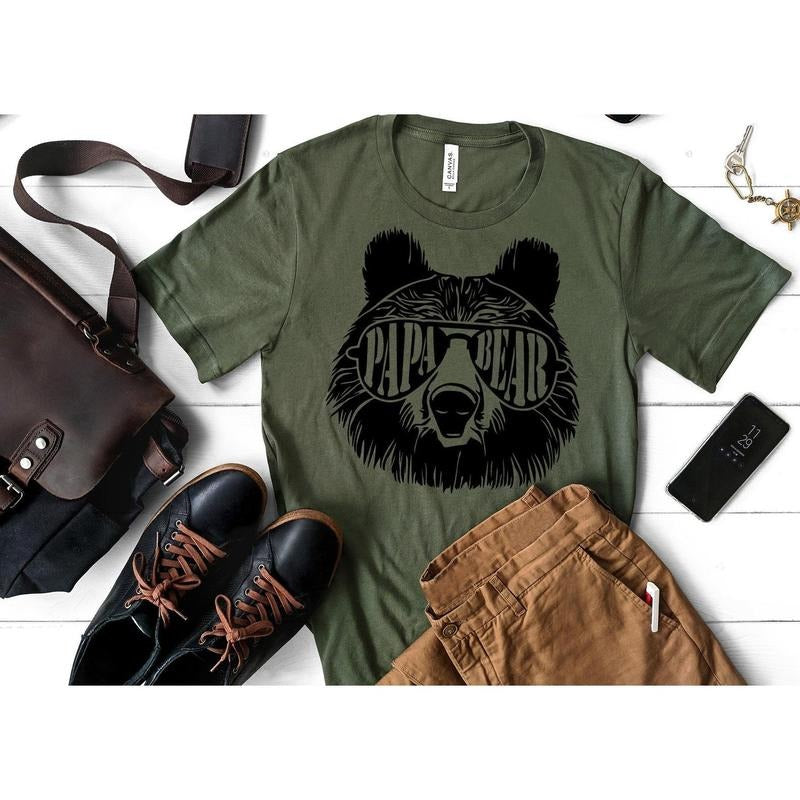 Papa Bear Sunglass, Papa Bear Shirt, Dad Shirt, Father's Day t-shirt, husband present, family shirt matching shirts, Father's Day Gift