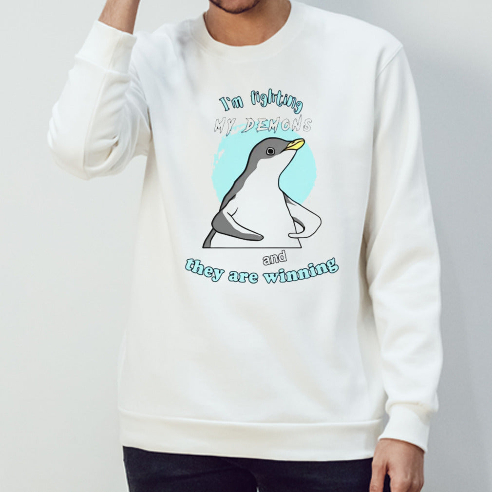 Penguin isâ€™m fighting my demons and they are winning penguin shirts