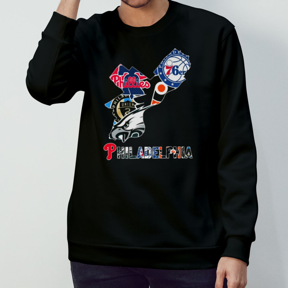 Philadelphia Sports Team Phillies 76ers Flyers Union And Eagles T-shirt