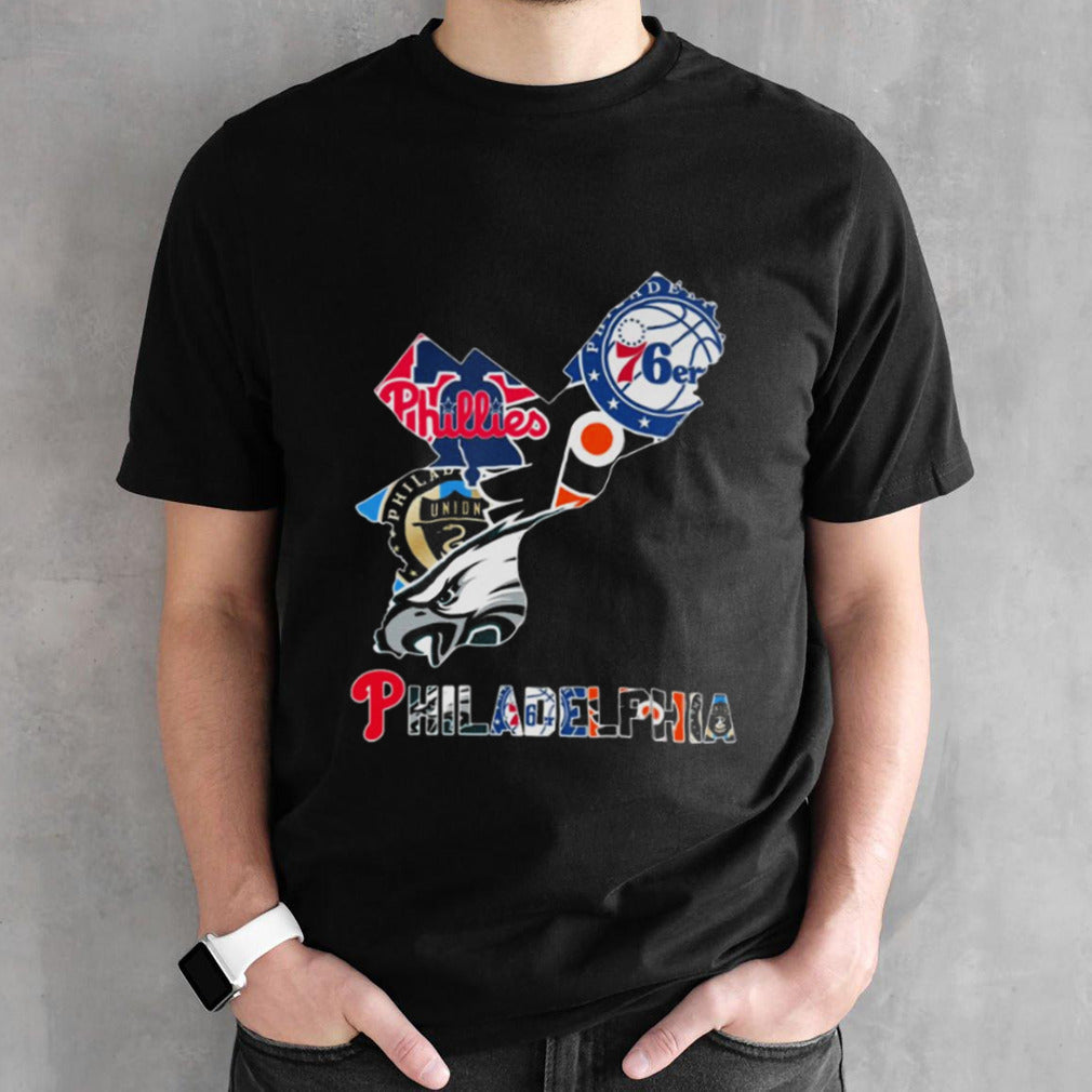 Philadelphia Sports Team Phillies 76ers Flyers Union And Eagles T-shirt