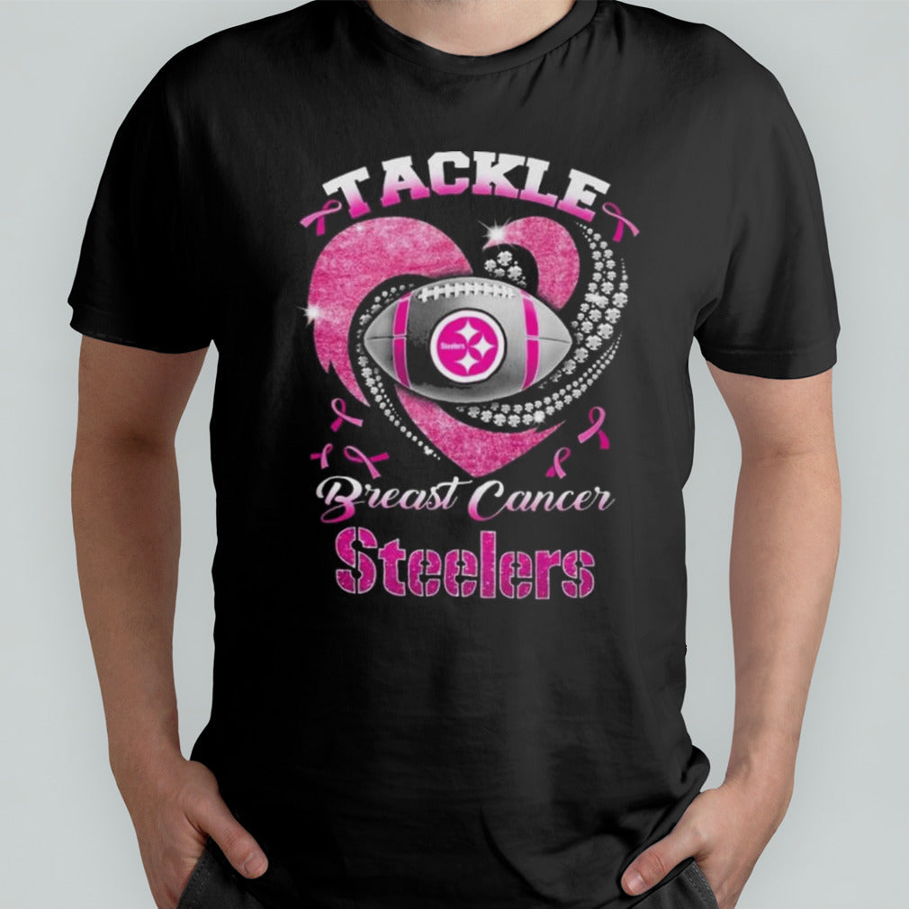 Pittsburgh Steelers Team Football Tackle Breast Cancer T-shirt