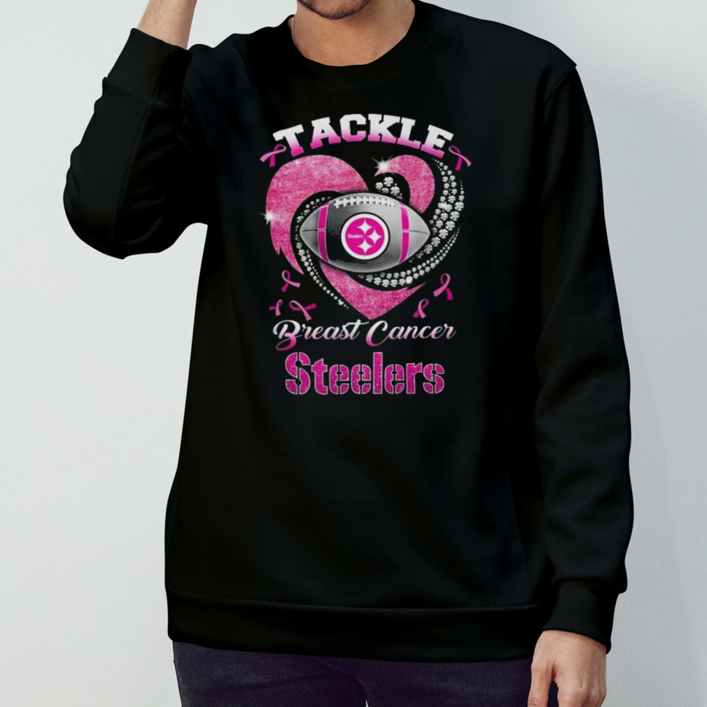 Pittsburgh Steelers Team Football Tackle Breast Cancer T-shirt