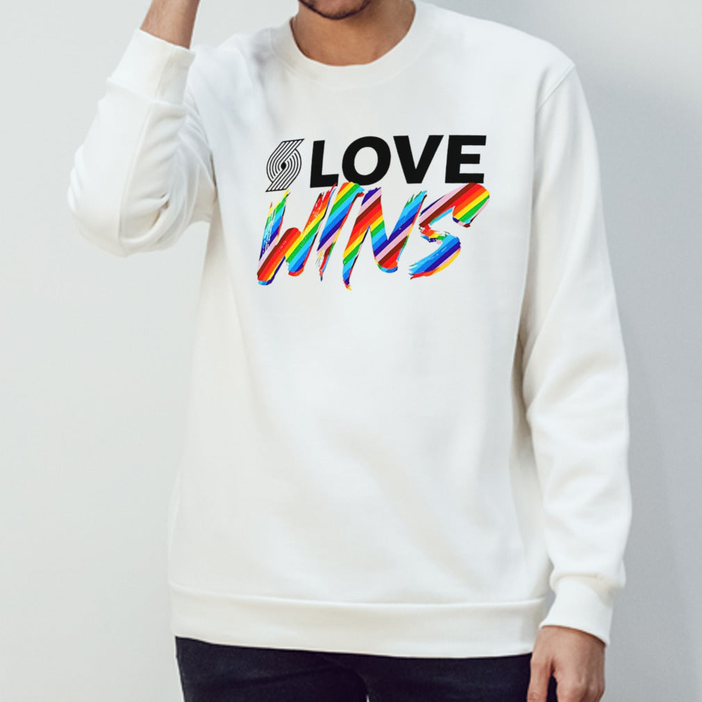 Portland Trail Blazers love wins rainbow pride shirt