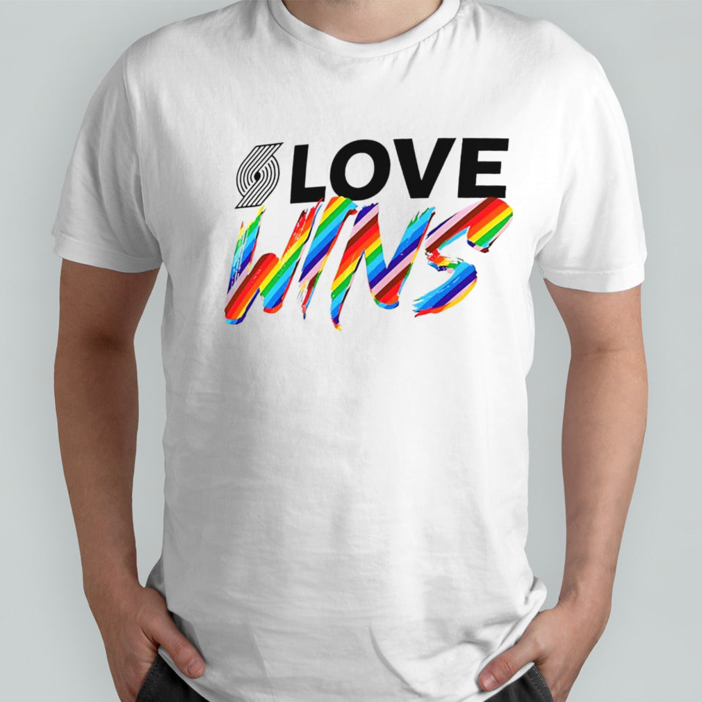 Portland Trail Blazers love wins rainbow pride shirt