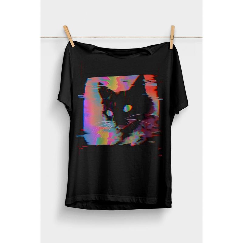 Psychedelic Weirdcore Cat T-Shirt | Vaporwave Aesthetic | Trippy Alt Clothing | Grunge Clothes | Harajuku Punk  T-shirt, sweater and Hoodie