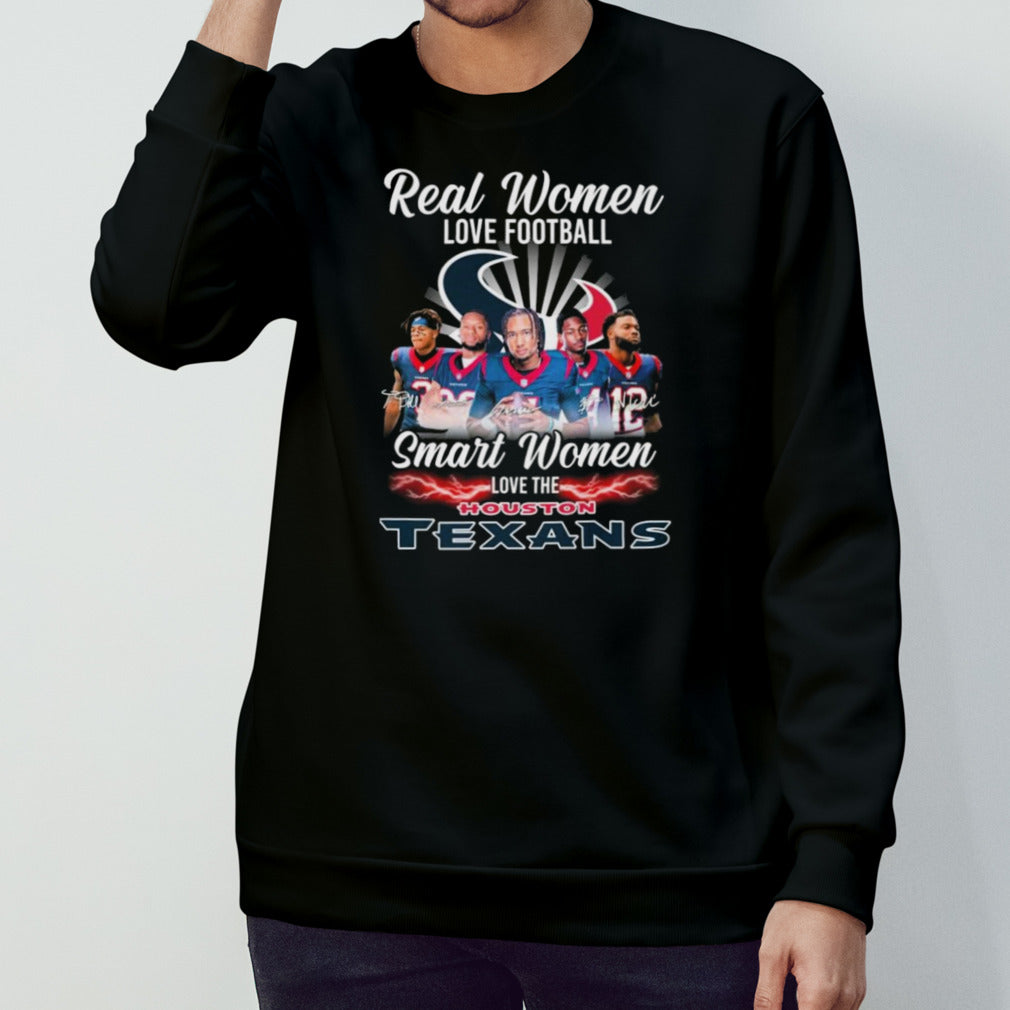 Real Women Love Football Smart Women Love The Houston Texans 2024 Signatures Shirt