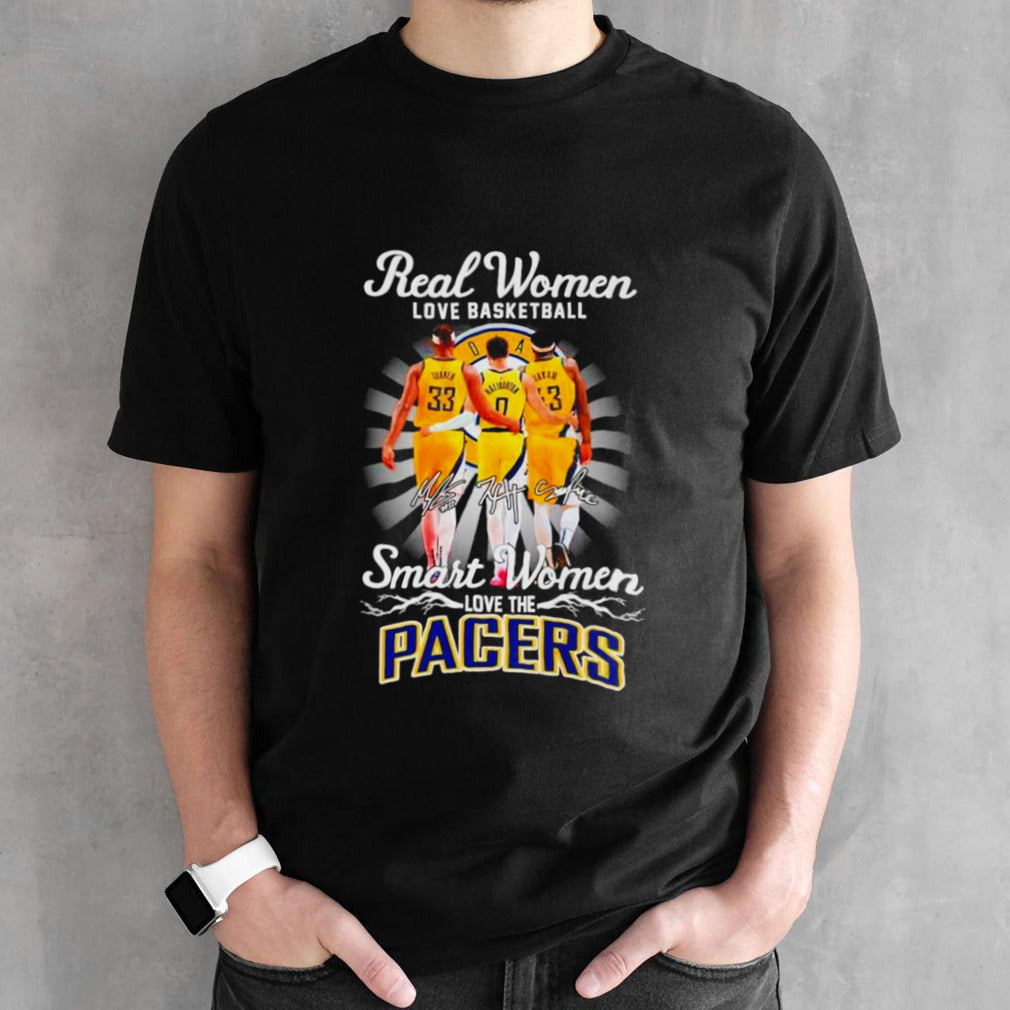 Real women love basketball smart women love Indiana Pacers signatures shirts