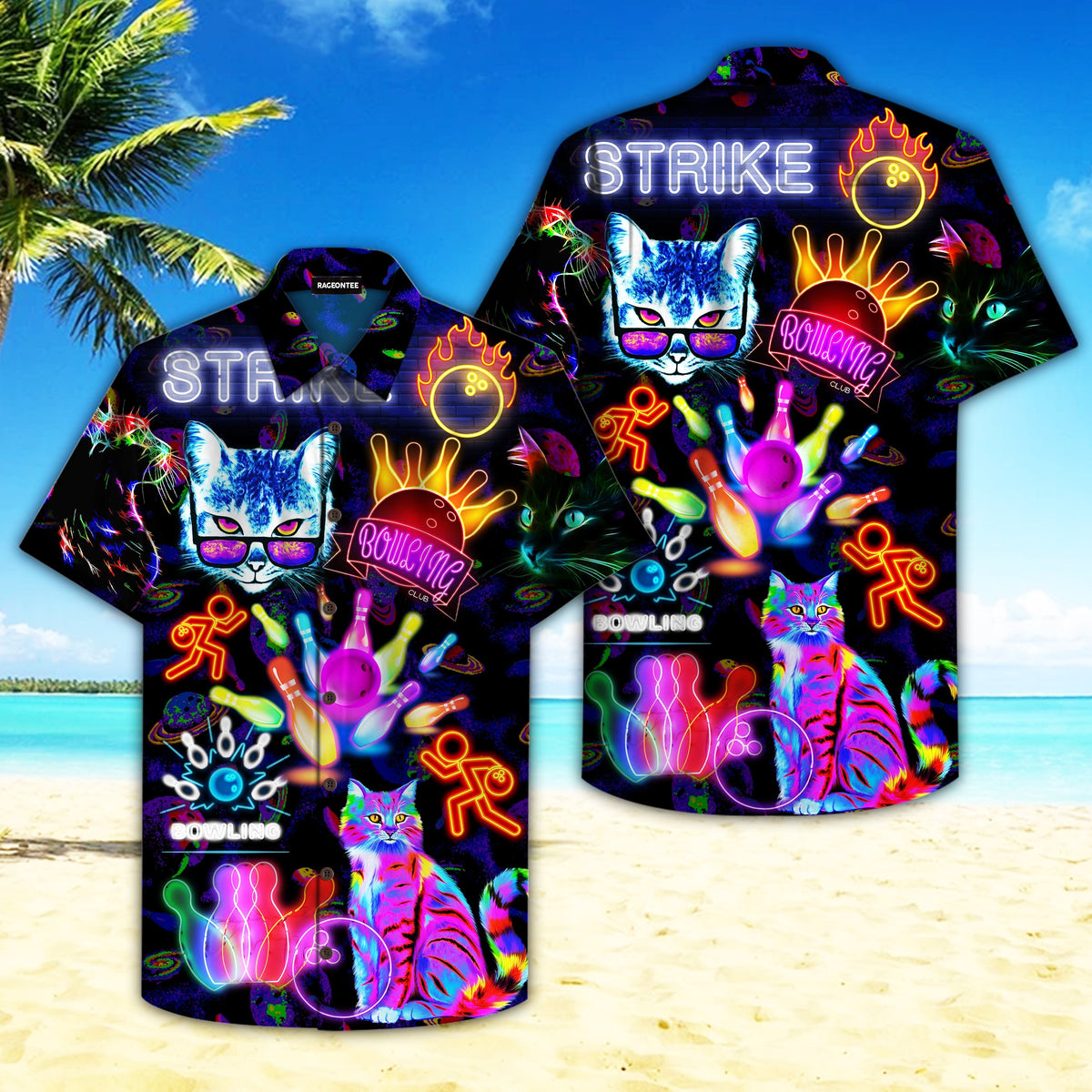 Rolling With My Homies Cats Bowling Hawaiian Shirt Hw4726
