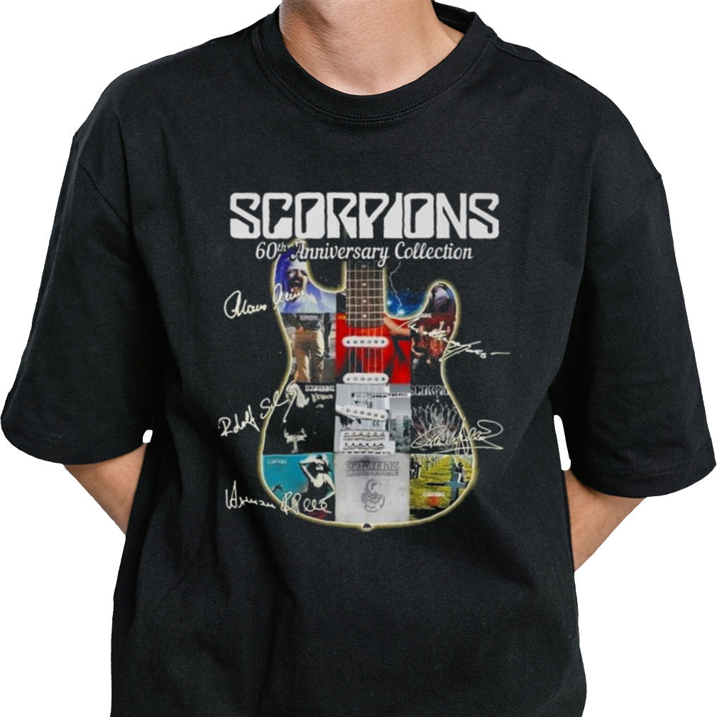 Scorpions 60th Anniversary Collection Best Albums Rock Fan Guitar Signatures 2024 Shirt